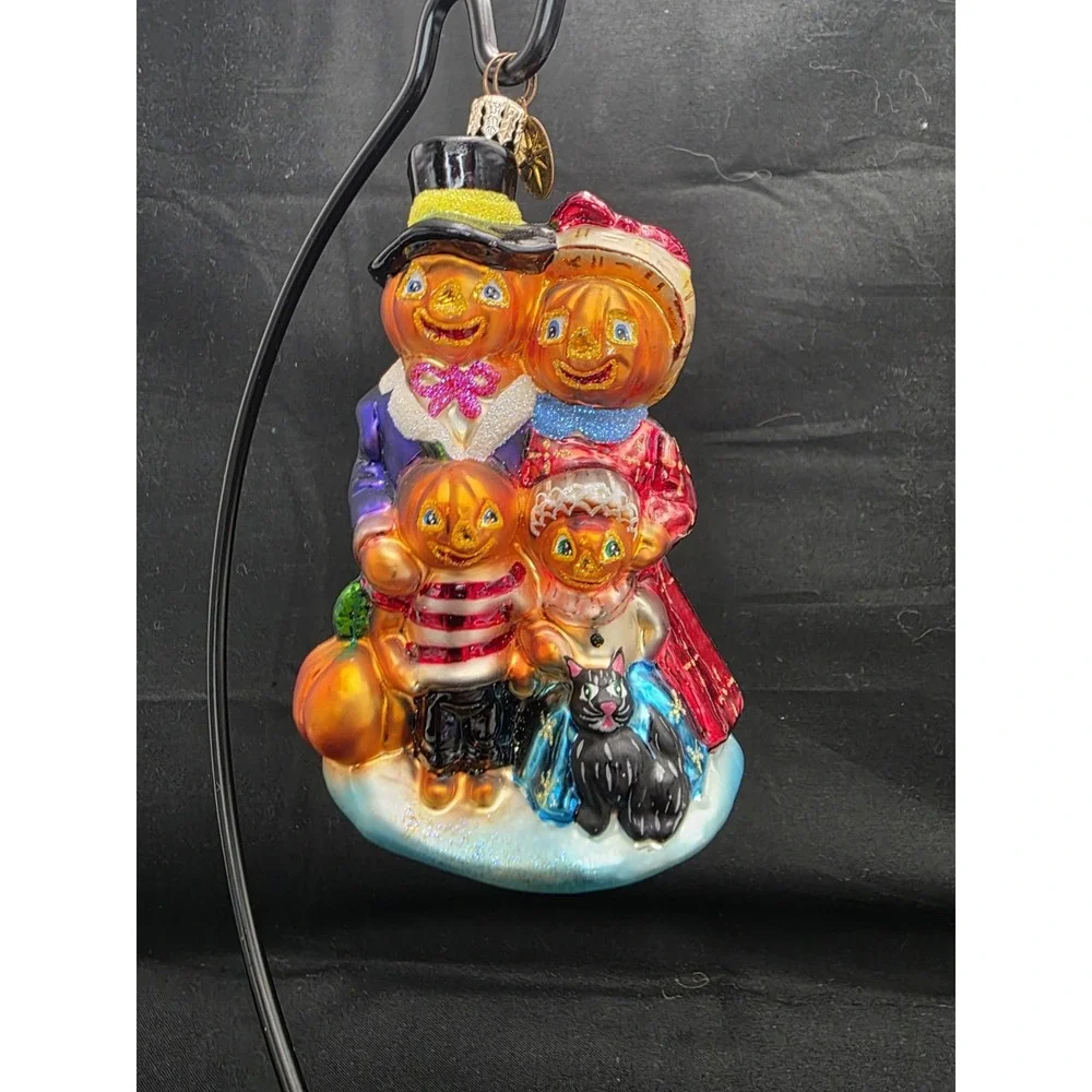 Christopher Radko 2001 The Patchworthies Pumpkin Family Halloween Ornament